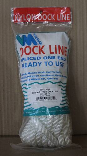 91635 Valmar 3/8 Inch X25ft Twisted Nylon Dock Line