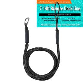 Cybjs-001 Veithi 7-14ft Bungee Dock Line 316 Stainless Steel Clips Boat Ropes Mooring Rope Bu