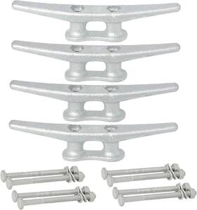 Rdx-006-004  Veithi 6 Inch Dock Cleats With Bolts Hot Dipped Galvanized Cast Iron Boat 4 Pack