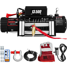 13500lbsjpptb0001 Vevor 13500lbs 12v Electric Steel Rope Winch Single Line Gear Train