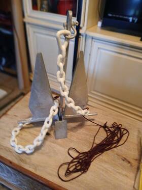 Vevor 840281509188 Boat Anchor Kit Fluke Style 8.5 Lb Galvanized Steel Chain Rope