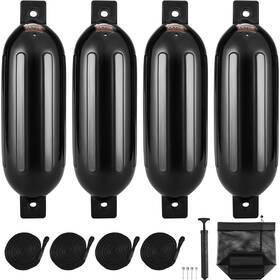 Cyhx4jz85yctmbv9e Vevor Boat Fenders Inflatable Ribbed Bumpers For Docking 8.5 Inch X 26 Black