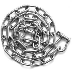 Cyml316bxg4fgetim Vevor Boat Anchor Chain 316 Stainless Steel Lead 1/4 Inch X 4ft With 2 Shackles