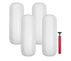 Fcdrg265 Vevor 4 Ribbed Boat Fenders 10 Inch X 28 White Center Hole Bumpers Mooring Protection