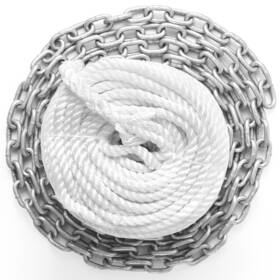 Ml12x20015x144x23 Vevor Boat Anchor Chain 15ft X 5/16 Inch Galvanized 1/2 200ft Nylon Rope