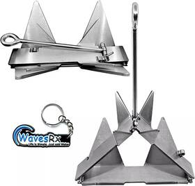 Wavesrx Openbox Wrx Ssta 12 Open Box 12lb Trianchor - 316 Stainless Steel Folding Anchor For Pwc