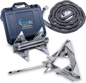 Am14 Wavesrx Wrx Bdl Ta12 Used Inch 12lb Trianchor - Stainless Steel Folding Anchor With 14ft Bungee
