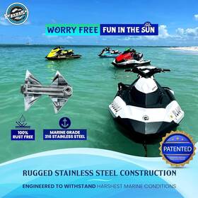 Ss316ta Wavesrx Wrx 5 V2 Used Inch 5lb Trianchor - Stainless Steel Folding Pwc And Boat Anchor Kit