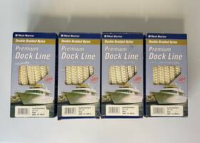 40601600015 West Marine 4 Premium Double Braided Nylon Dock Line White 1/2 Inch Dia X 15ft Length