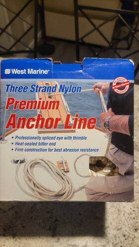 C8560-60-00150 West Marine 1/2 Inch X 150 Foot Premium Anchor Line Rope Nylon For Windlass New Usa Made