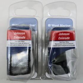 13854559 West Marine Johnson Evinrude Lot Of 2 Model 3/8 Inch Barb Fuel Hose Fitting