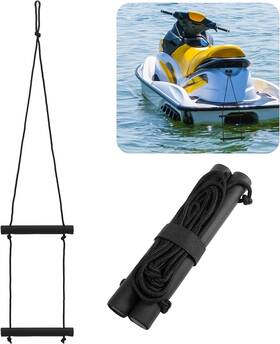 Chi-weysat-1960 Weysat 2 Step Riser Boarding Ladder Portable Assist Rope Boat Black