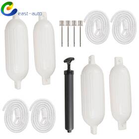 Ea999304su Wflnhb 4 Ribbed Marine Boat Fender Vinyl Bumper Dock Shield Protection 5.5 Inch X 20 White