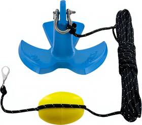 20lblansehemaotaozhuang Xialuo Marine River 20lb Blue Pe Coated Anchor Kit For Kayak Canoe Sup 50ft Rope New