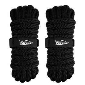 Yalava 953487682761 Dock Line 5/8 Inch X 25ft 2 Pack Marine Grade Boat Rope With 12 Eyelet Double Br