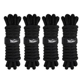Yalava 953487682792 1/2 Inch X 15ft Dock Lines Boat Rope 4 Pack Marine Grade Double Braided Nylon Doc