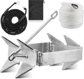 Xie2830 Yaocom Box Anchor Kit Folding 19lb Boat Slide Cube 100ft Nylon Rope Set Small