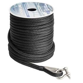 Na38-150 Young Marine Made 3/8 Inch 100ft 150ft Black Nylon Anchor Line Double Braided Rope/lin