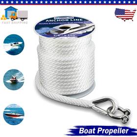 02659a0411 Young Props 3/8 Inch X 100ft Anchor Rope Braided Line Solid Braid Mfp Boat White