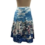 Charter Club Seaside Boat Scene Line Pleated Skirt Size 8 Ocean Mediterranean. Fixed Price $28.00.
