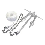 Kimpex Galvanized #8 Cast Iron Fluke Claw Anchor Kit W/100' Of Line 12. Fixed Price $161.99.