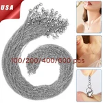 Lot Of Wholesale Stainless Steel Silver Tone Necklace For Diy Jewelry Chains Us. Fixed Price $42.87.