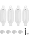 (4) White Kemimoto 6.5 X 23 Inflatable Boat Docking Fender Buoys Ropes & Pump. Fixed Price $79.99.