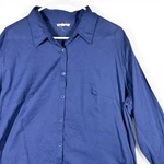 Eileen Fisher Women's 1X 100% Organic Cotton Long Sleeve Shirt Blue Button Down. Fixed Price $23.99.