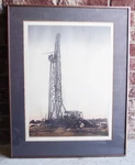 Vtg Jack Willis Rig Sunset Hand Signed & Colored Etching #81 Bronze Metal Frame. Fixed Price $339.80.