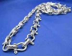 Sterling Silver 11MM Handcrafted Fisherman's Nautical Shackle Mariner Link Chain. Fixed Price $850.00.