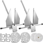 Lounsweer 2 Sets Boat Anchor Kit Portable Galvanized Fluke With. Fixed Price $129.99.