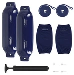 Rockville FEN285-NAVY Blue 8.5" Boat Fender Package Bumpers, Covers, Lines. Fixed Price $64.95.