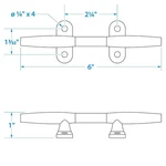 Seachoice Stainless Steel Hollow Base 6 In. Boat Dock And Anchor Line Cleat - 30. Fixed Price $40.88.