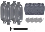 Rockville FEN410-GREY Boat Fender Package Bumpers 10"X30", Covers, Lines. Fixed Price $184.95.