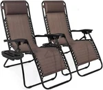 2-PACK Of Outdoor Reclining Chairs Zero Gravity Patio Pool Lounge. Fixed Price $79.99.