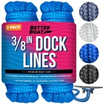 3/8" X 15FT Double Braided Nylon Dock Line Boat Rope Mooring Marine (2 Pack). Fixed Price $35.98.