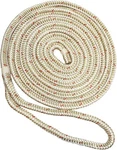New England Ropes 3/8" X 15' Nylon Double Braid Dock Line - White/gold W/tracer. Fixed Price $43.16.