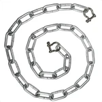 Boat Anchor Lead Chain With Shackles, 5/16" X 5' Galvanized Steel. Fixed Price $54.00.