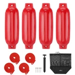 Boat 4 Pack 8.5 Inch Red Bumpers With Ropes Affordura Fenders Pontoon. Fixed Price $259.99.