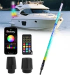 4FT 360 Spiral Boat Stern Lights Anchor Whip W/ Remote App Control. Fixed Price $97.76.