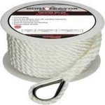 Extreme Max Boattector Twisted Nylon Marine Anchor Line With Thimble 3/8"X 50'. Fixed Price $24.99.
