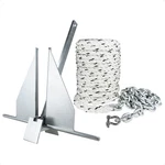 Five Oceans 16 Lb Fluke Anchor Kit Boat With Hand-spliced Rope & Chain. Fixed Price $159.00.