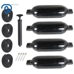 4 Black Ribbed Marine 6.5" X 23" Boat Fender Vinyl Bumper Dock Shield Protection. Fixed Price $47.34.