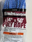 Haulmaster 1/4" X 50' Blue Poly Rope Working Load 112LBS New. Fixed Price $9.99.