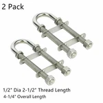 Pack Boat Stainless U Bolt Stern Bow Eye Tie Down Dia 2-1/2" Thread. Fixed Price $20.99.