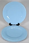 Set Of (4) Robert Stanley Dimpled Spring Blue 10-3/4" Melamine Dinner Plates. Fixed Price $23.96.