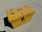 Union Pacific Railroad Uprr Zinc Lined Yellow Wooden Ice Box. Fixed Price $150.00.