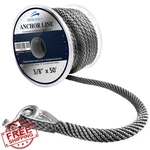 Young Marine 3/8" 100-150FT Mfp Anchor Line Rope Grey Thimble Shackle. Fixed Price $34.99.