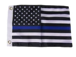 Small 12"X18" Thin Blue Line American Flag Police Law Boat Car Bike Kayak Window. Fixed Price $8.88.