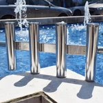 Amarine Made Boat 4RACK Fishing Rod Holders Mirror Stainless Steel Yacht Pod. Fixed Price $34.99.